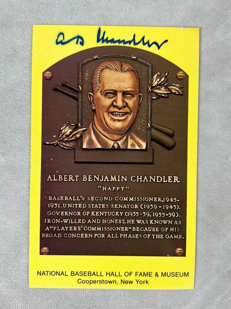 Albert Chandler Signed Hall of Fame Post Card- JSA