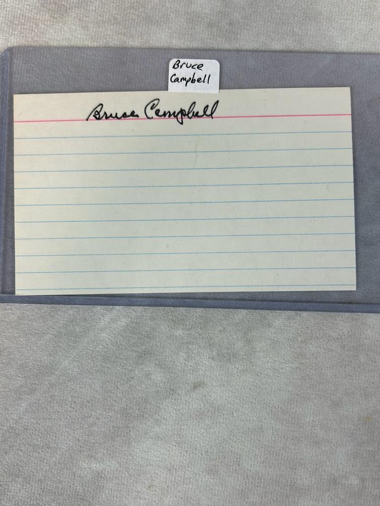 (6) Signed 3 x 5 Index Cards - Mitchell, Campbell, Kennedy, Harder, Keltner, and Feller