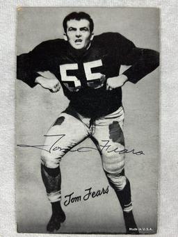 Tom Fears Signed Football Exhibit Card- JSA