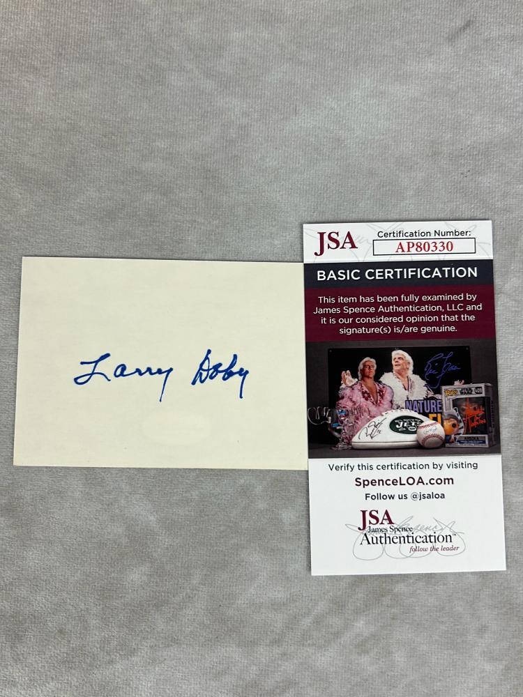 Larry Doby Signed 3 x 5 Index Card - JSA