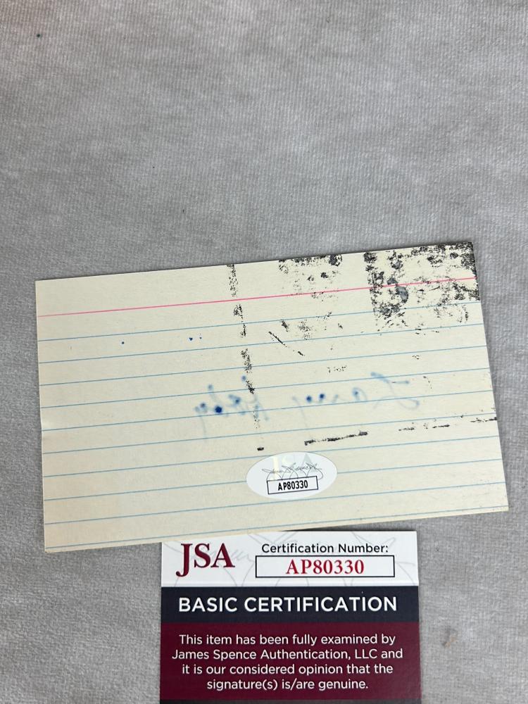 Larry Doby Signed 3 x 5 Index Card - JSA