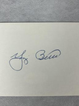 Yogi Berra Signed 3 x 5 Index Card - JSA