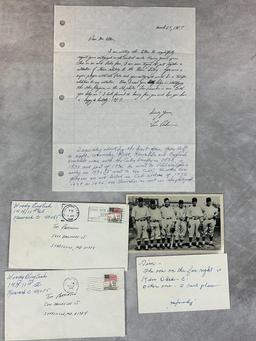 Woody English and Frank Baumholtz Signed Items with Letters