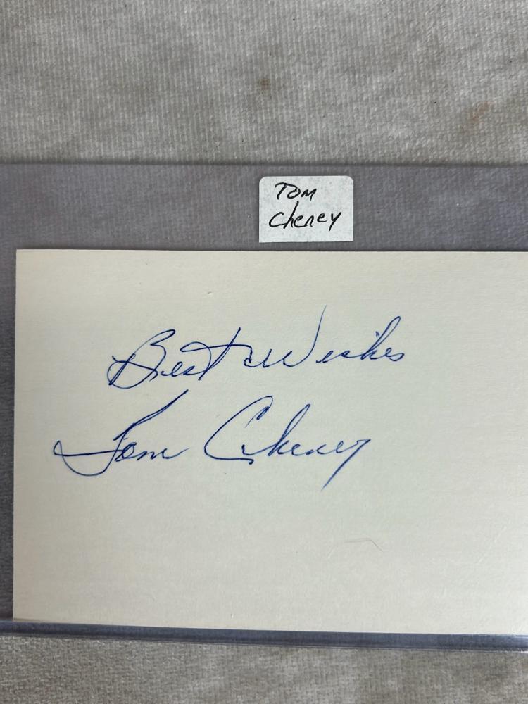 (6) Signed 3 x 5 Index Cards - Cunningham, Cheney, Kolloway, Herbert, Travis, and Cartwright