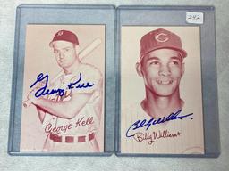 Billy Williams and George Kell Signed Exhibit Cards