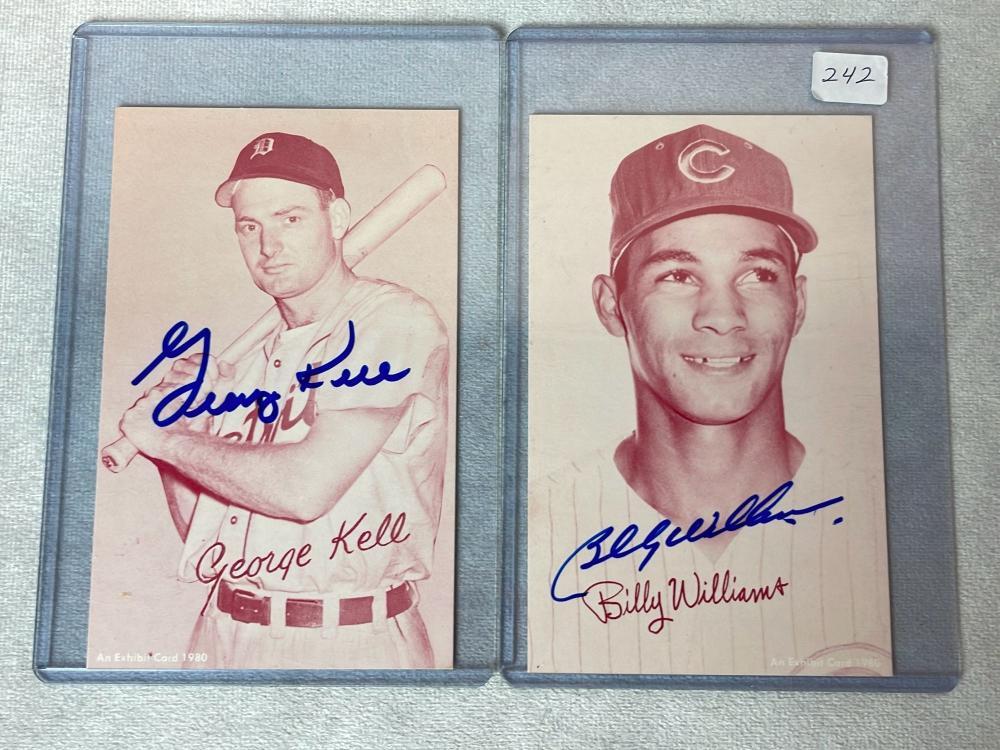 Billy Williams and George Kell Signed Exhibit Cards