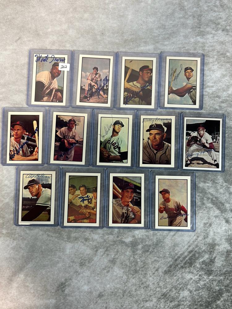 (13) Signed 1983 Bowman Reprint Baseball Cards with HOFers