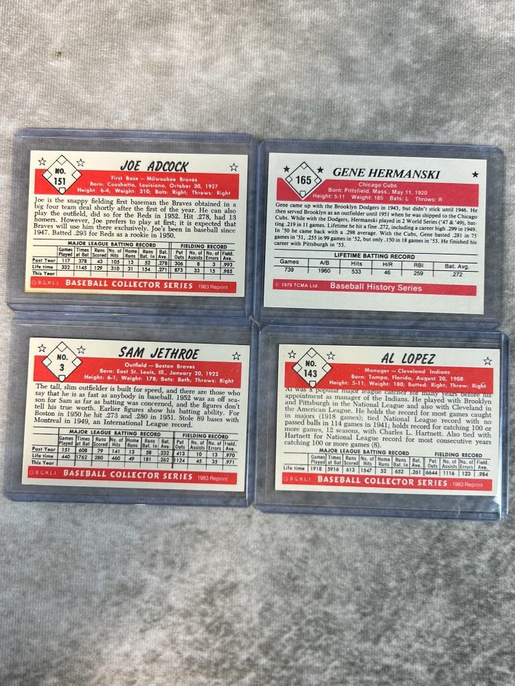 (13) Signed 1983 Bowman Reprint Baseball Cards with HOFers