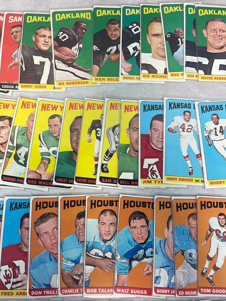 Clean Lot of 97 Different 1965 Topps Football Tall Boys