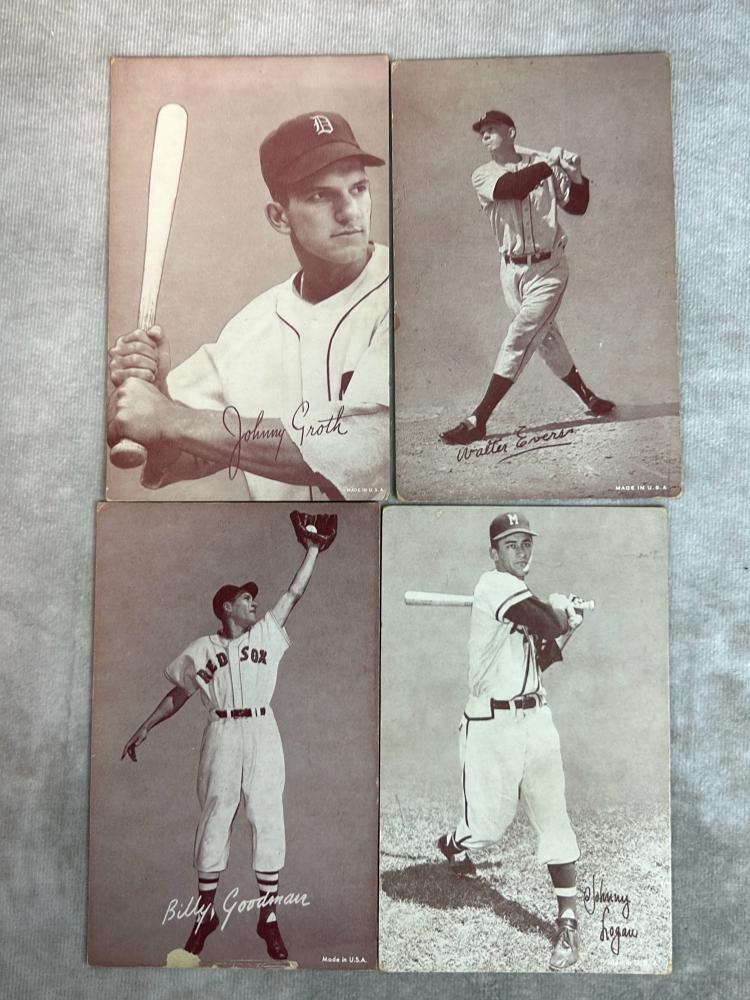 Lot of 12 1947-66 Exhibit Cards- All Blank Backs