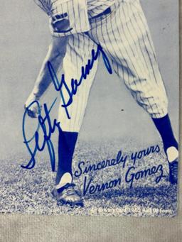 Vernon Gomez Signed Exhibit Card- JSA