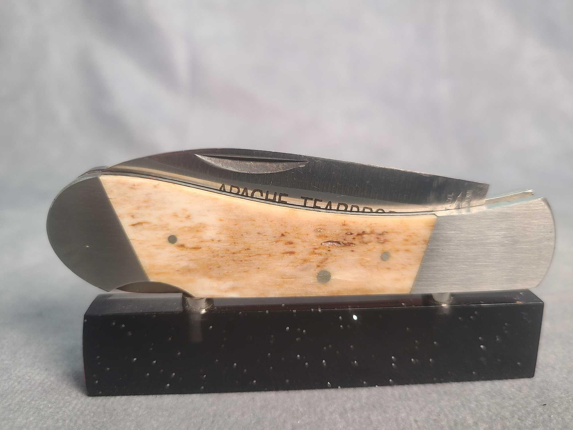 PARKER FROST "APACHE TEARDROP" SMOOTH BONE  LOCKBACK