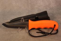 CUTCO MOD. 5717 ORANGE HUNTING WITH GUT HOOK AND STRAIGHT EDGE