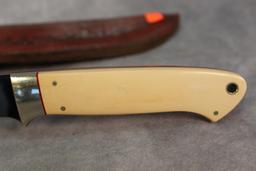 HANK KUBAIKO  DROP POINT HUNTER CUSTOM IVORY PAPER MICARTA HANDLES