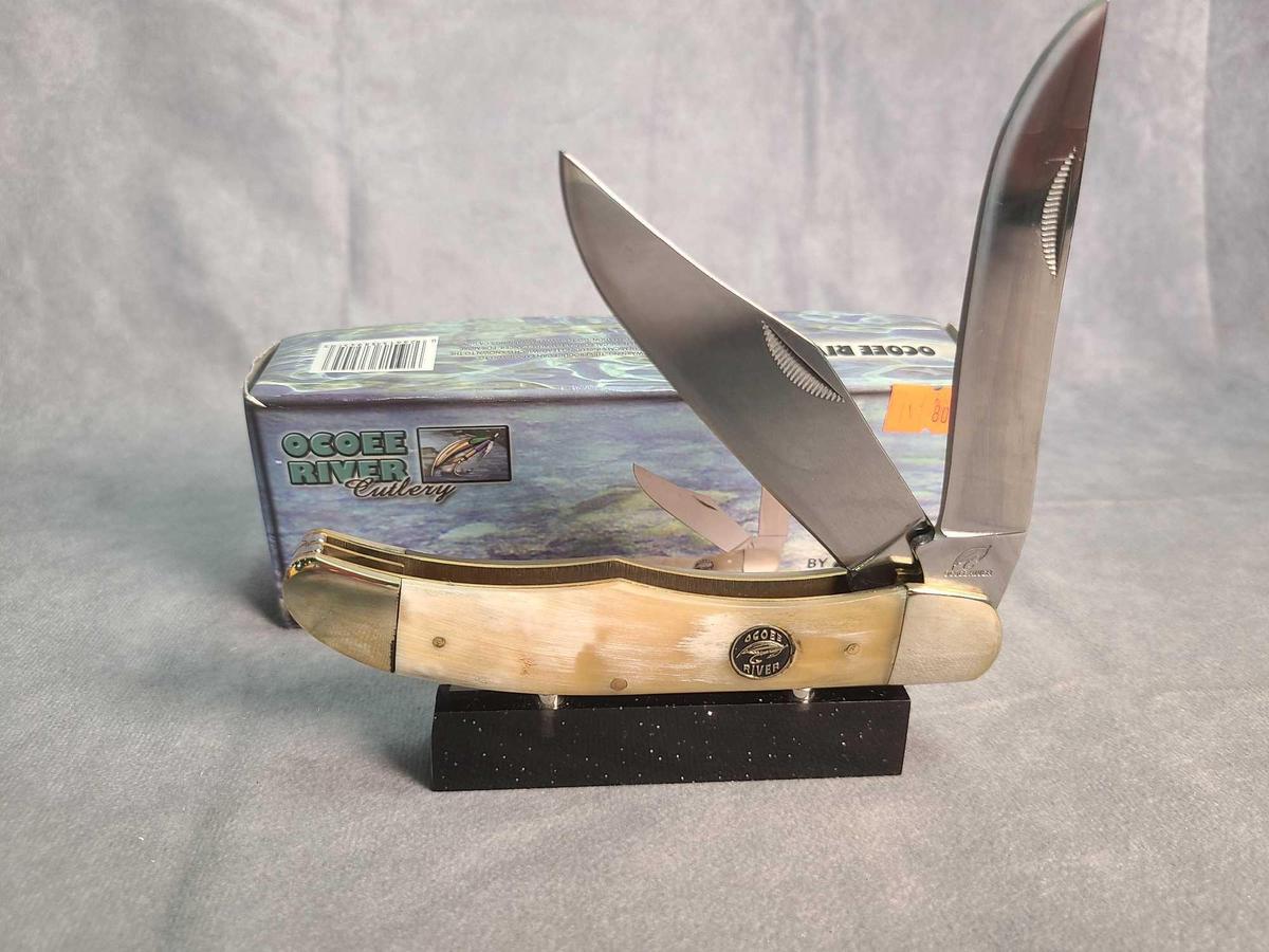 OCOEE RIVER FOLDING KNIFE  OX HORN HANDLES