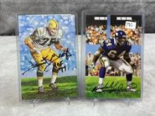 Randall McDaniel & Forrest Gregg (Bosley) Signed Goal Line Art Cards