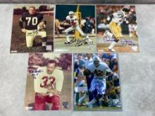 Bob Griese, Paul Warfield, Art Donovan, Ollie Matson & Charlie Joiner Signed Photos