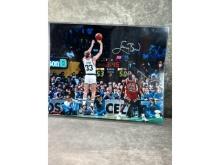 Larry Bird signed color action photo 16X20, JSA