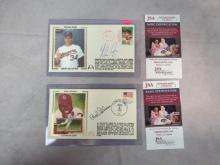 Nolan Ryan & Bob Gibson signed postcards, both JSA