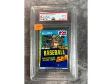 Barry Bonds 1987 Fleer cello pack: w/ Bonds on top, PSA mint 9