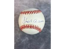 Hank Aaron signed MLB baseball, PSA, signed w/blue ink on sweet spot