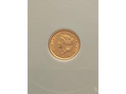 1853 TYPE-1 GOLD PC. IN NTC MS61 HOLDER