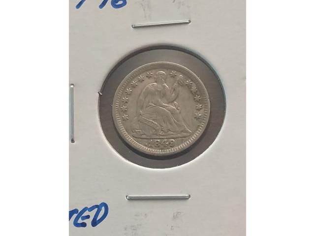 1849/46 SEATED HALF DIME AU