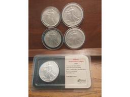 1986,1987,1994,2001,2005 CH-BU U.S. SILVER EAGLES