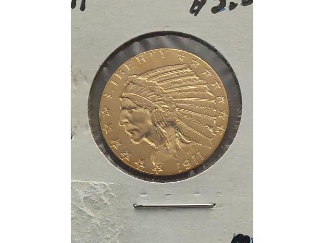 1911 $5. INDIAN HEAD GOLD PIECE BU