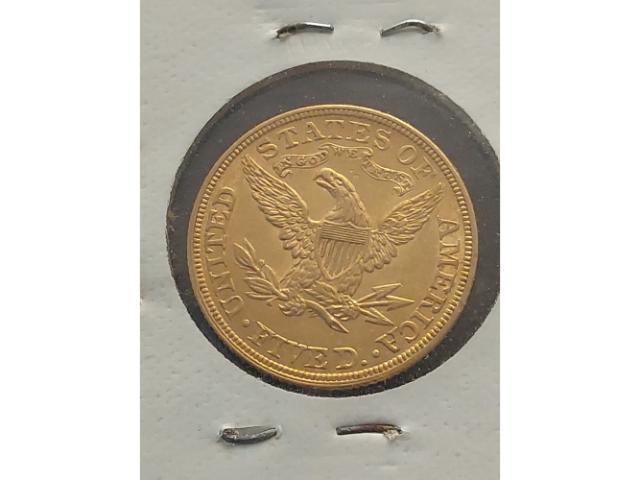 1880 $5. LIBERTY HEAD GOLD PIECE UNC