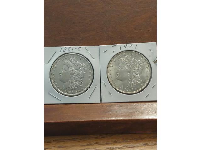 1881O,1921 MORGAN DOLLARS AU-UNC