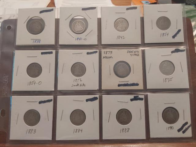 LOT OF 12 SEATED DIMES