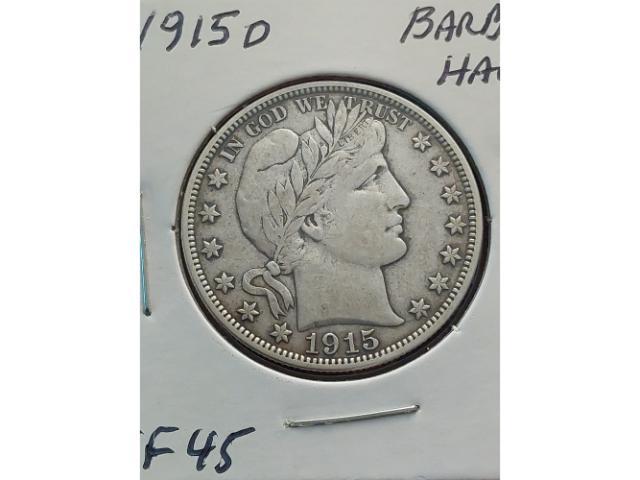 1915D BARBER HALF XF+