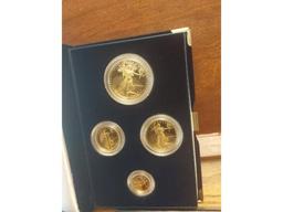 1989 U.S. GOLD EAGLES 4-COIN SET IN HOLDER PF