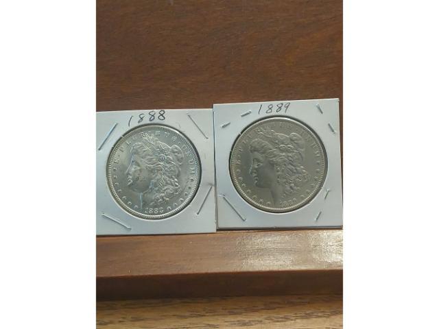 1888,1889 MORGAN DOLLARS AU-UNC