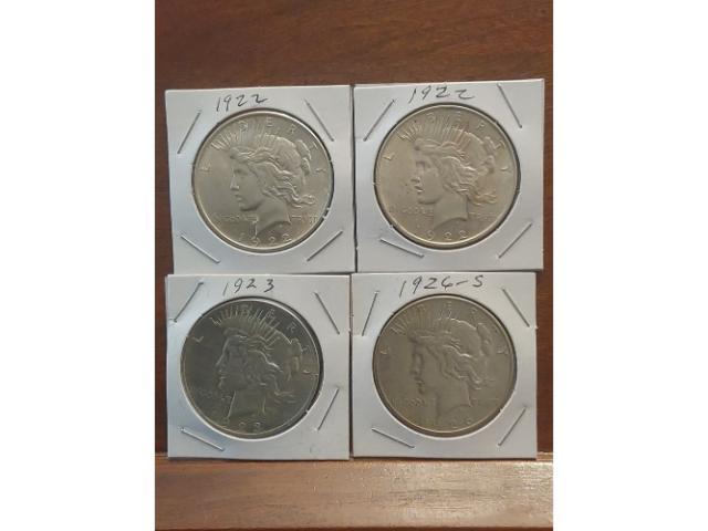 2-1922,1923,1926S PEACE DOLLARS XF-UNC