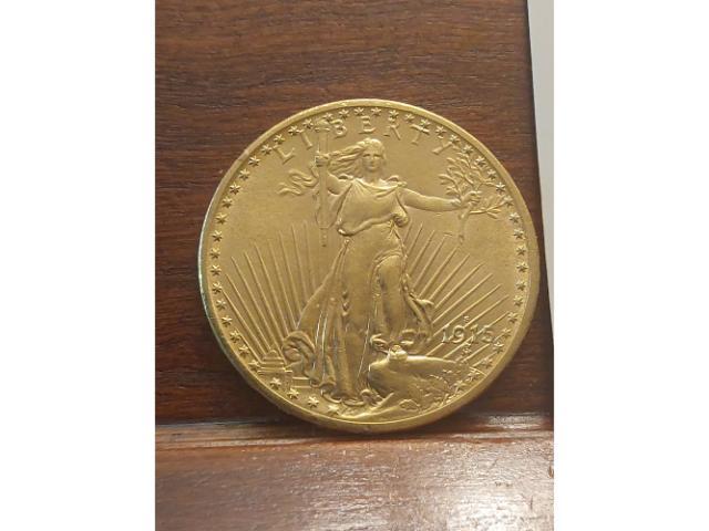 1915S $20. ST. GAUDENS GOLD PIECE ANACS PHOTO GRADE MS60/60