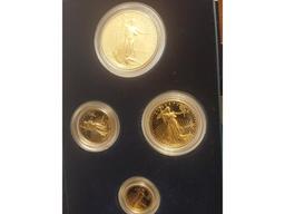1991 U.S. GOLD EAGLES 4-COIN SET IN HOLDER PF