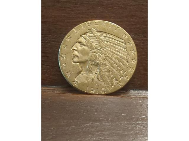 1910D $5. INDIAN HEAD GOLD PIECE BU