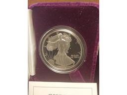 1989 SILVER EAGLE IN HOLDER PF