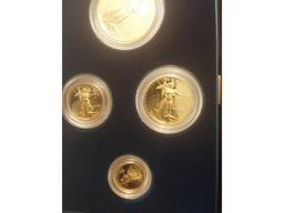 1990 U.S. GOLD EAGLES 4-COIN SET IN HOLDER PF