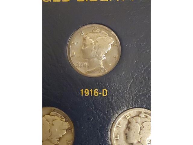 COMPLETE MERCURY DIME SET G-BU 16D VG+