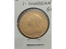 1898 GREAT BRITAIN 1 SOVEREIGN GOLD PIECE UNC