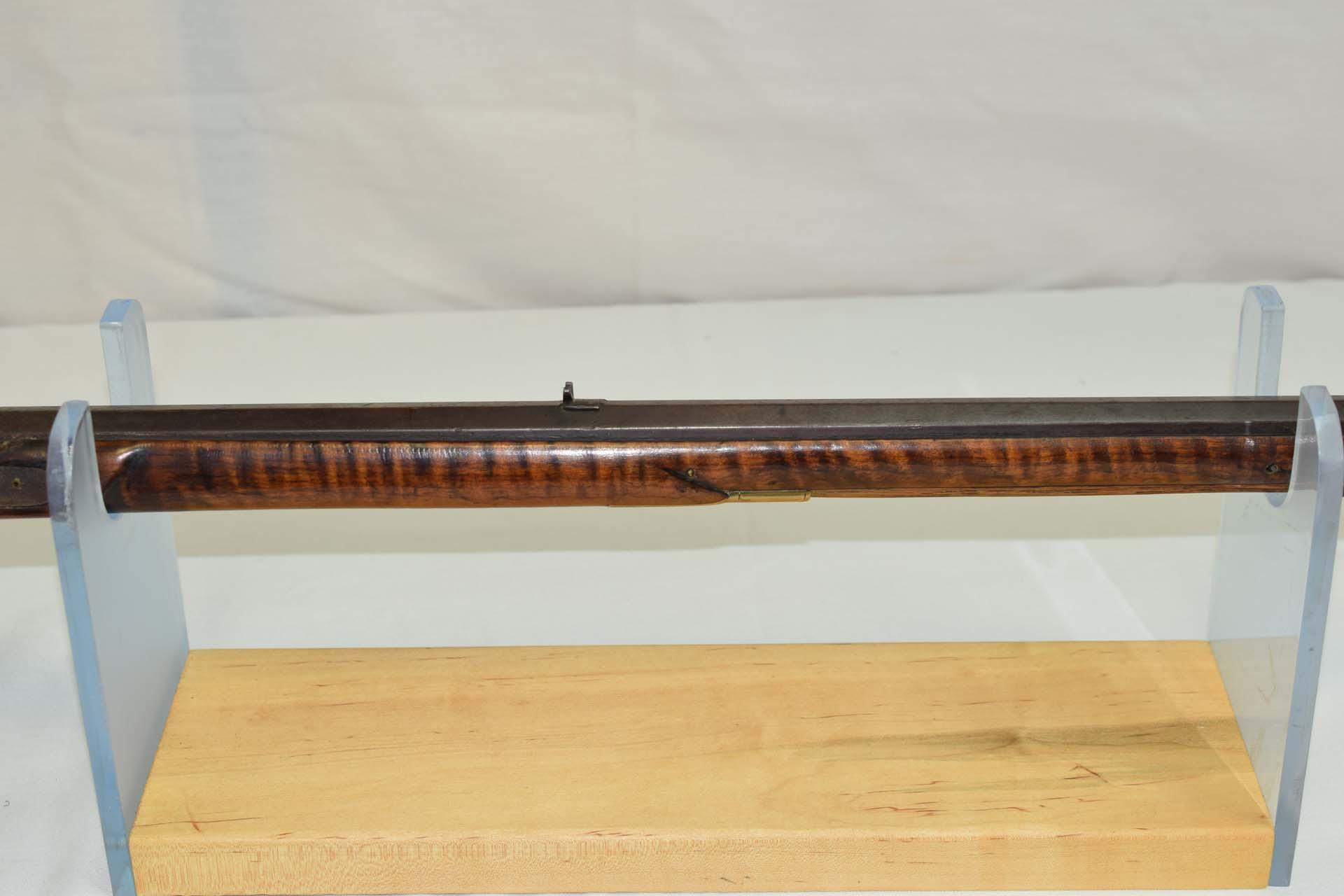 Nathan Jarvis  Full stock percussiuon muzzleloader  Cal Aprox. .38  36”/.95” Oct. Barrel  Harrison C
