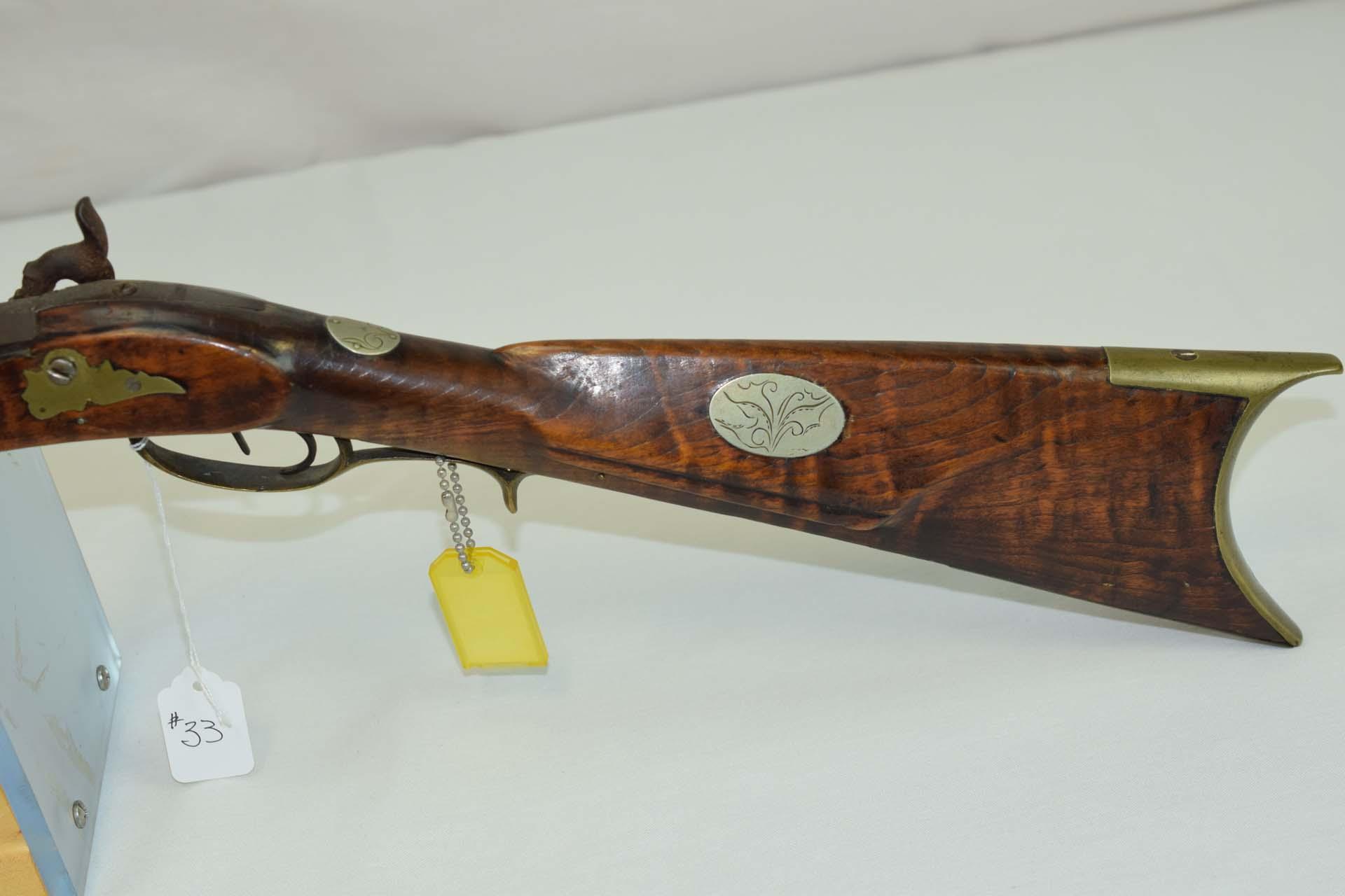 Nathan Jarvis  Full stock percussiuon muzzleloader  Cal Aprox. .38  36”/.95” Oct. Barrel  Harrison C