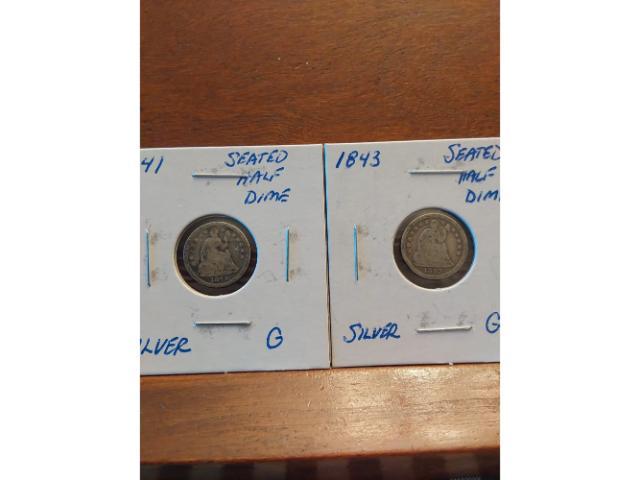1841,43 SEATED HALF DIMES