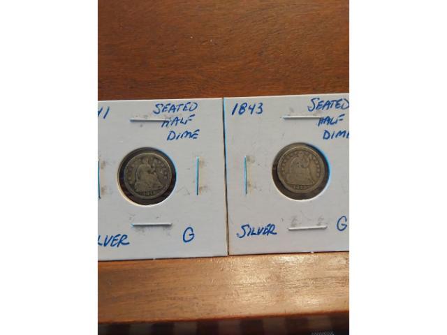 1841,43 SEATED HALF DIMES