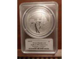 2019 APPOLLO II 50TH. ANNIVERSARY 5-OZ. SILVER ROUND PCGS PR69 DCAM