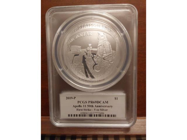 2019 APPOLLO II 50TH. ANNIVERSARY 5-OZ. SILVER ROUND PCGS PR69 DCAM
