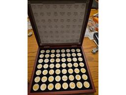 GOLD AND SILVER HIGHLIGHTED STATE QUARTERS SET IN HOLDER